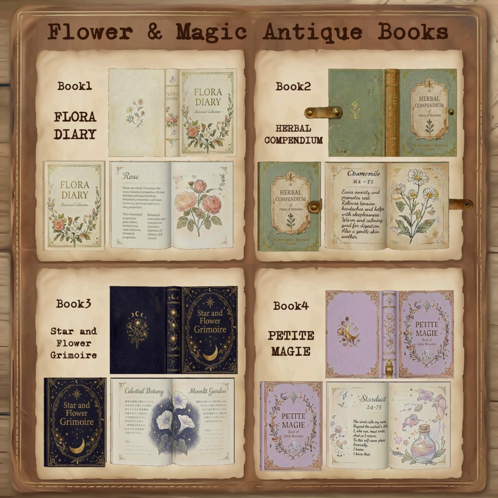 Flower & Magic Antique Books
