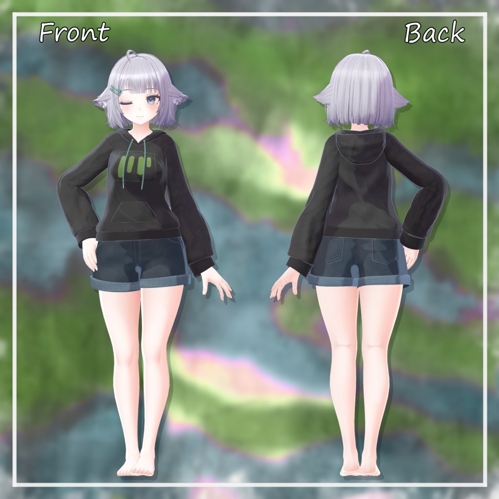 【NC's Cloth専用】【テクスチャ】フード付きパーカーとドレス