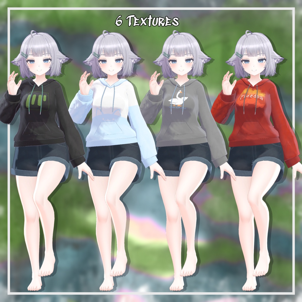 【NC's Cloth専用】【テクスチャ】フード付きパーカーとドレス