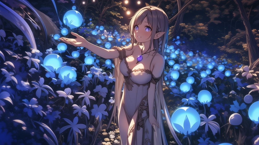 青く光る花