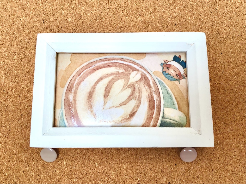イラストカード　カフェラテ