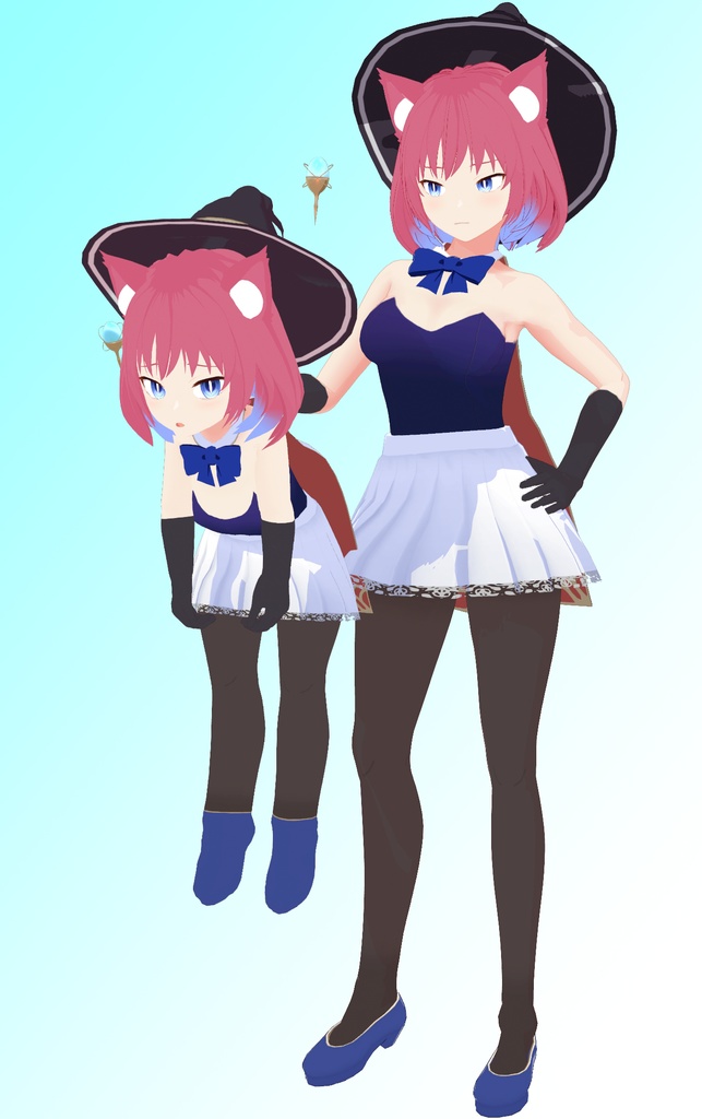 VRoid VRM オリジナル3Dモデル | fleur_フルール SDVer 魔女帽子セット付