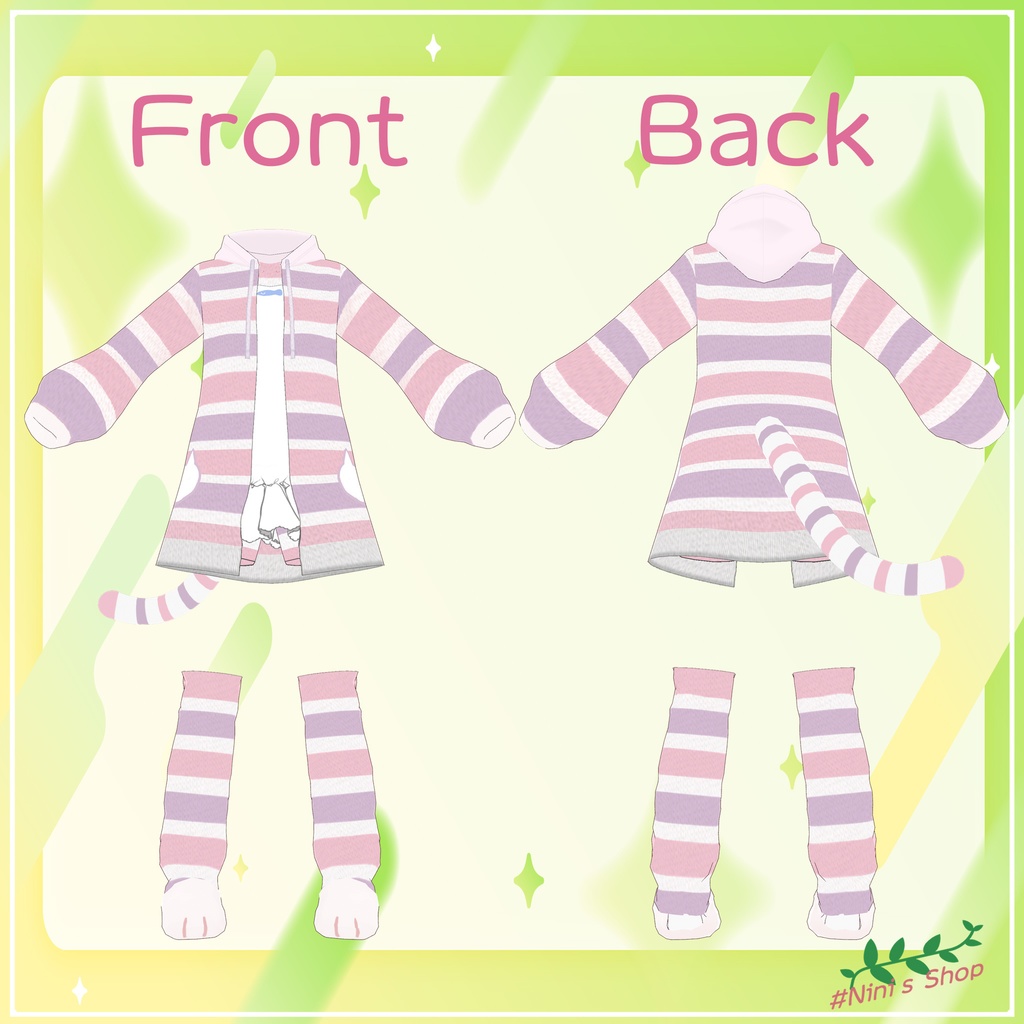 【VRoid用衣装】ねこねこルームウェア