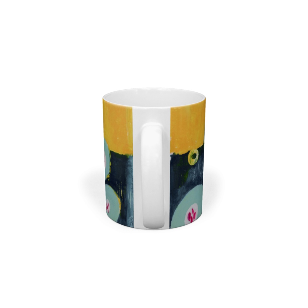 ハローマグカップ水色の花