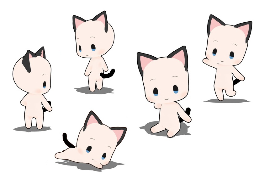 2頭身ちびキャラ3D素体 可動モデル