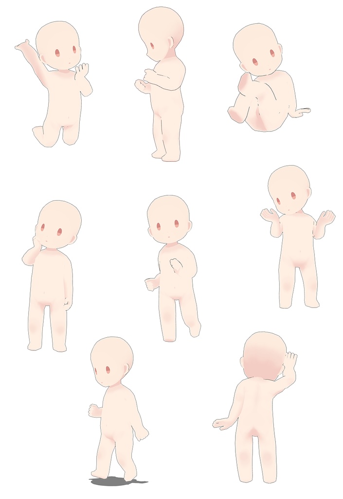 3頭身SD素体 可動モデル