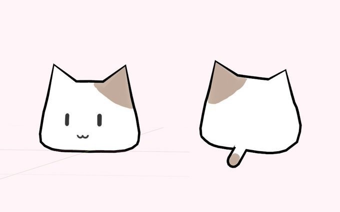 3Dモデル用アクセサリ「ねこてだま」頭に乗せる猫