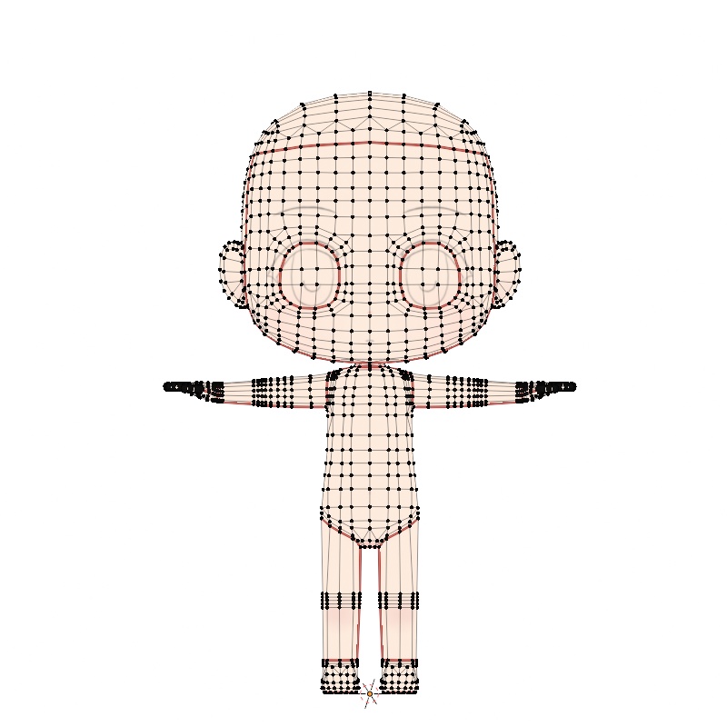 2.5頭身SD素体 可動モデル humanoid (クリスタデッサン人形、モデリング素材 )