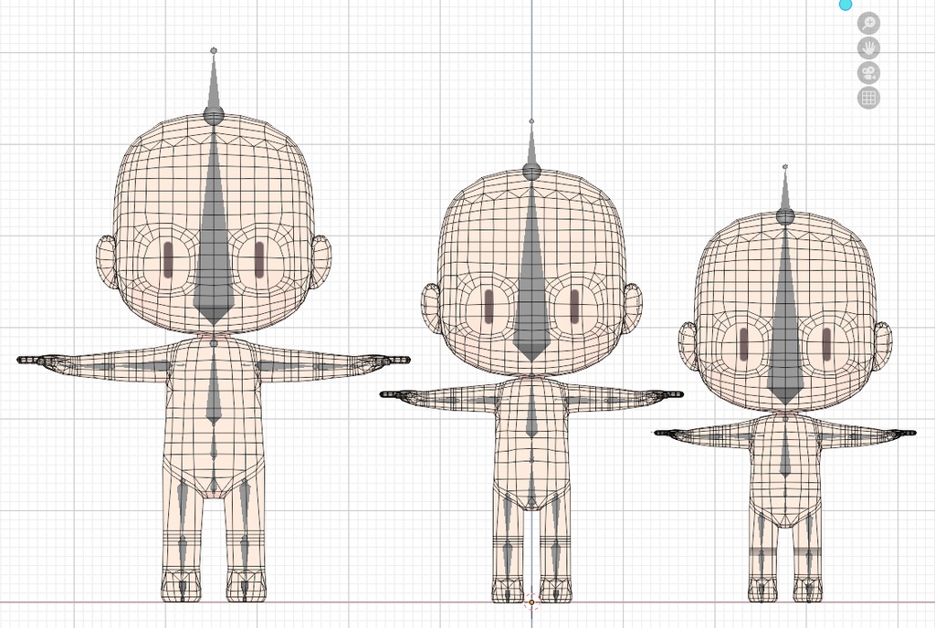 3Dモデル 身長差SD素体(クリスタ、unity用FBX)