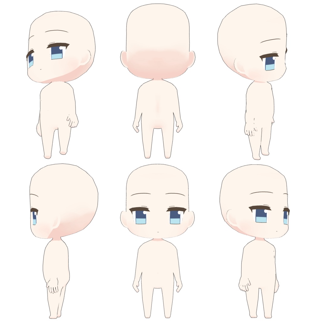 【3Dデータ】2.3頭身ミニキャラ素体(クリスタ利用、トレース可)