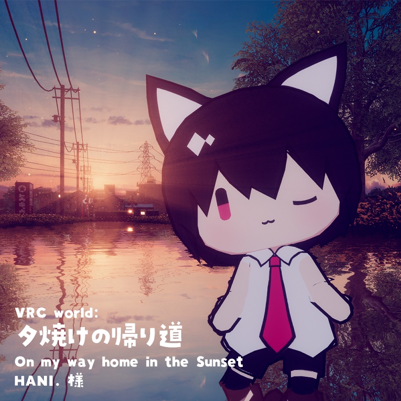 オリジナル3Dモデル「nui くろね君」Quest対応, VRC, Cluster, unity, VRM