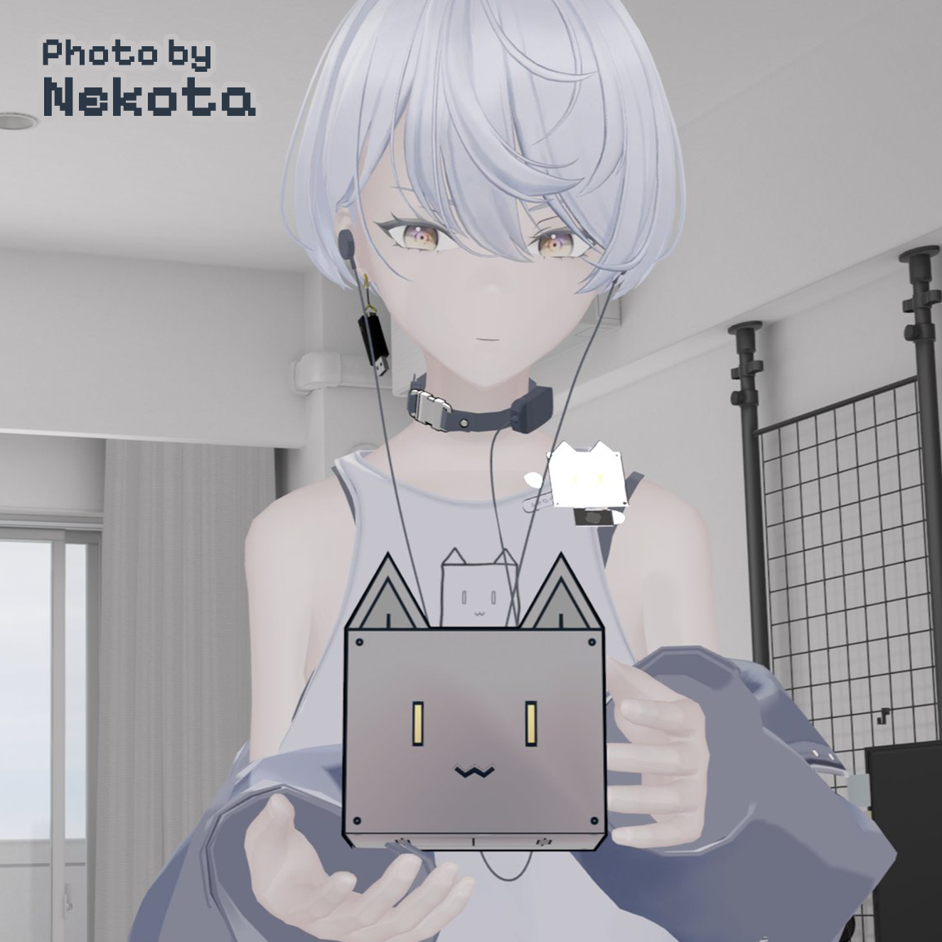 Mini Vrchat 【Free】3D小物「miniネコロボ」【VRChat想定】 - 寒天ねこ屋 - BOOTH