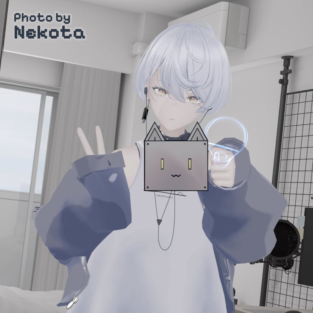 【Free】3D小物「miniネコロボ」【VRChat想定】