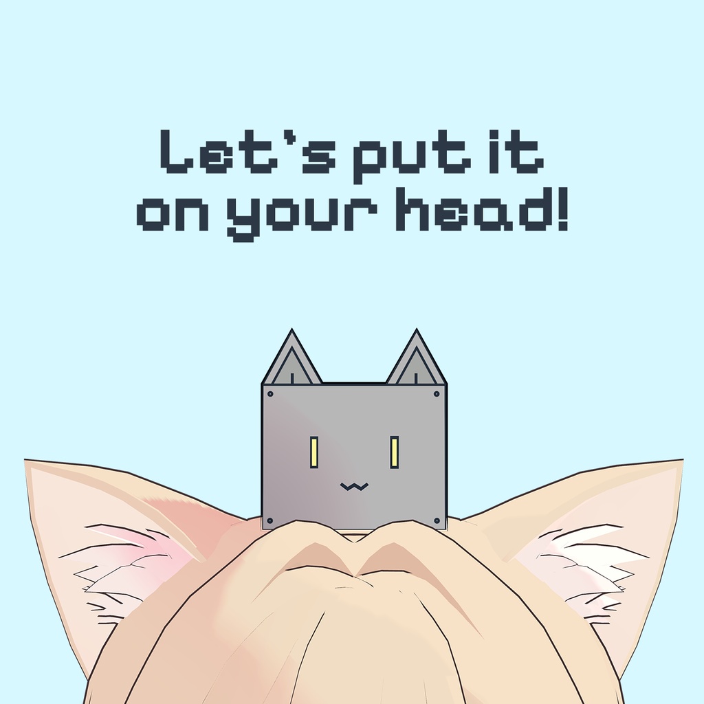 【Free】3D小物「miniネコロボ」【VRChat想定】