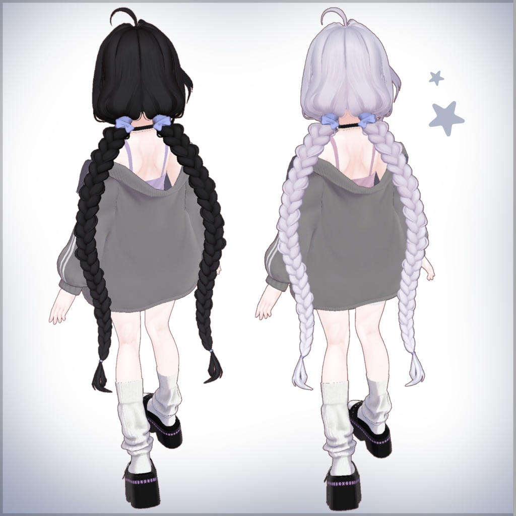 【9 avatars】【VRC Hair】【VRC想定】 - スリーピーブレイズ - Sleepy Braids