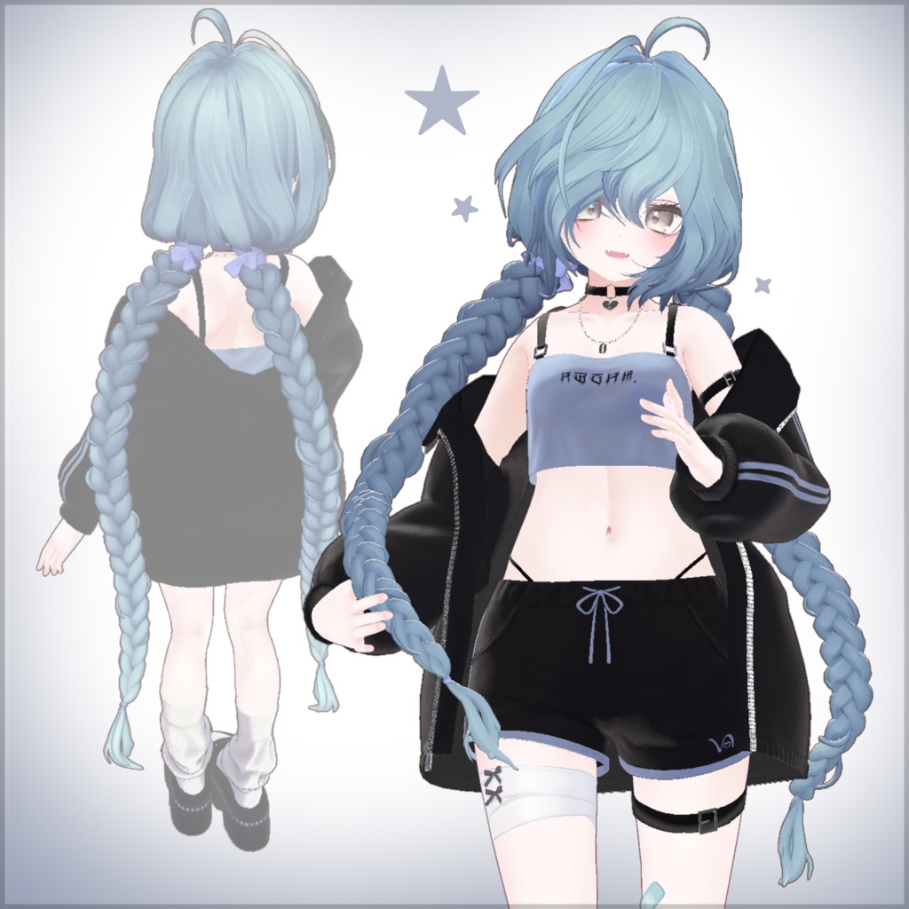 【9 avatars】【VRC Hair】【VRC想定】 - スリーピーブレイズ - Sleepy Braids
