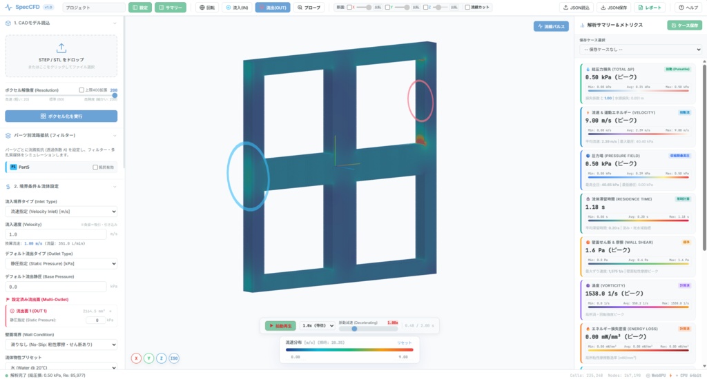 数値流体力学解析ツール SpecCFD v1.0