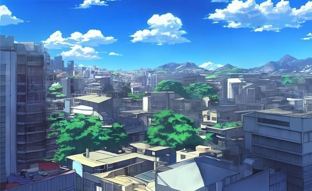 フリー背景素材集「都会風景と公園①」超高精細ビュー