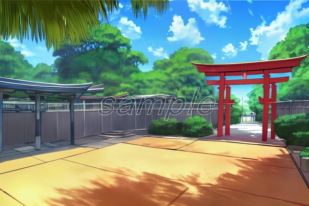 フリー背景素材集「神社と鳥居①」超高精細ビュー