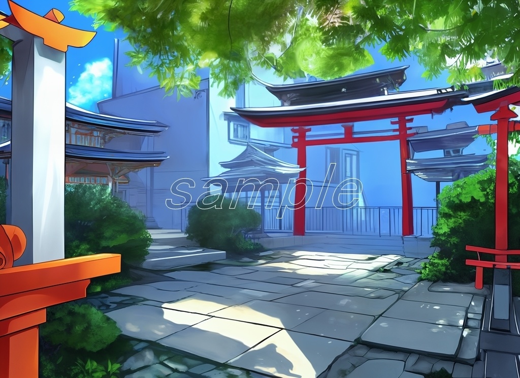 フリー背景素材集「神社と鳥居①」超高精細ビュー