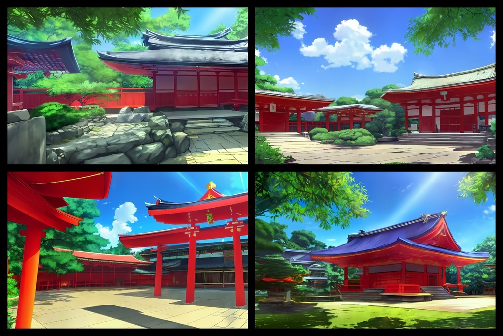 フリー背景素材集「神社と鳥居①」超高精細ビュー