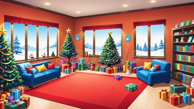 「クリスマスの温もり」_(セール価格中！)【高精細背景素材】