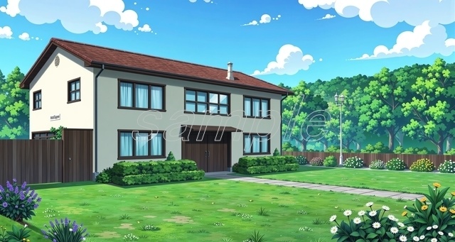 「穏やかな玄関前」_(セール価格中！)【高精細背景素材】
