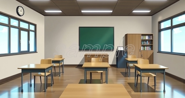 「学びの少人数教室空間」_(セール価格中！)【高精細背景素材】