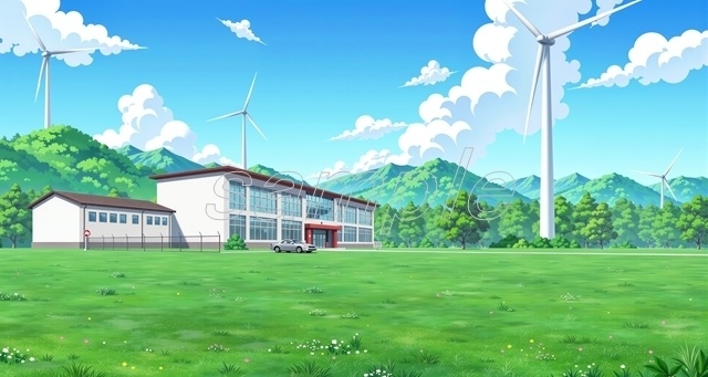 新緑の学術施設_(セール価格中！)【高精細背景素材】