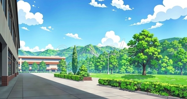 校舎周り_(セール価格中！)【高精細背景素材】