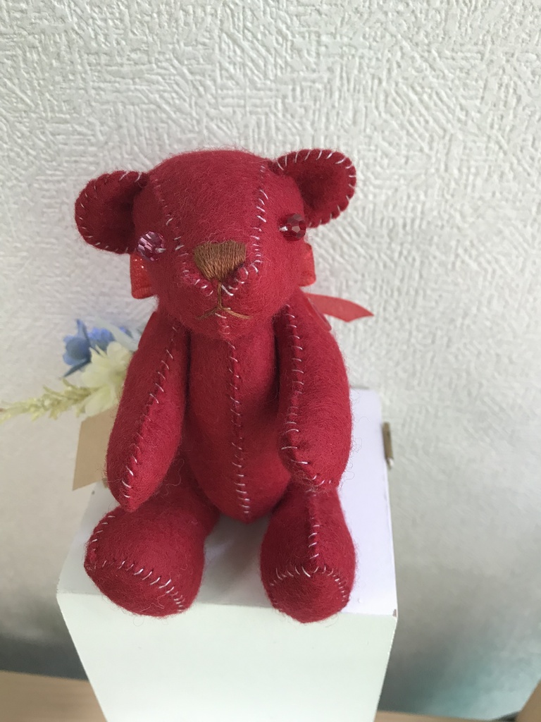 11色テディベア(ワインレッド)