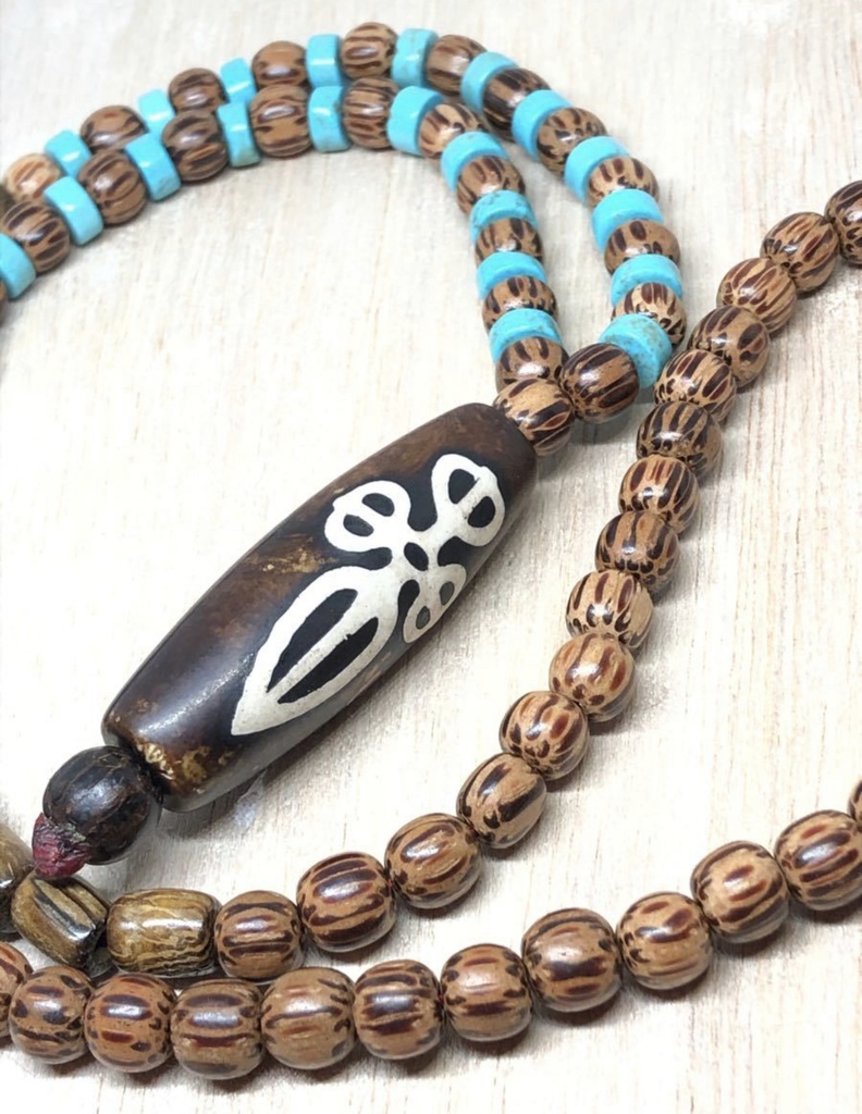 男女【見守りの木ヤシの木】天珠ヴァジュラ模様&ヤシの木&健康のマグネサイト