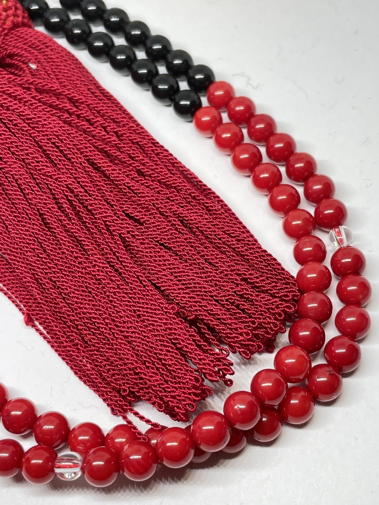 全宗派共通✳︎本式108珠念珠✳︎染め赤珊瑚✳︎数珠