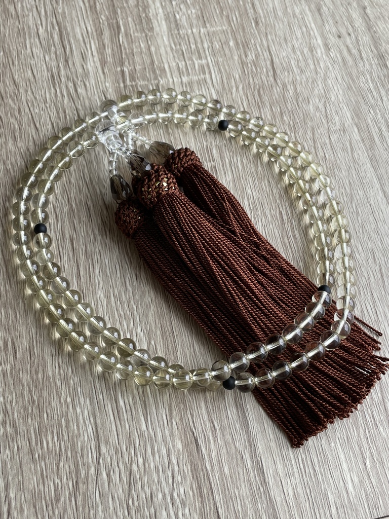 全宗派共通　108珠　本式念珠　数珠　レモンクォーツ