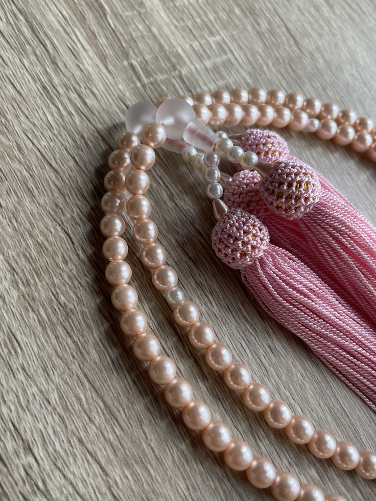 全宗派共通 108珠 本式念珠 チェコピンクパール