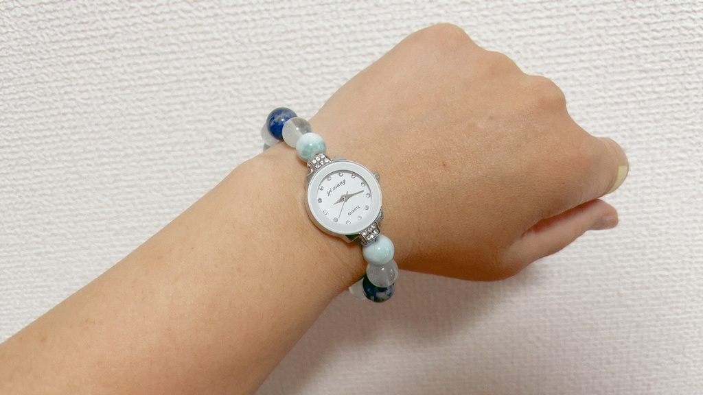 天然石 腕時計 ラリマー&ラピスラズリ&アクアマリン