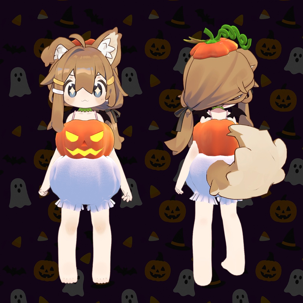 【3D衣装】Chibi Halloween Pumpkin【まめふれんず、Wormiesock kid対応】