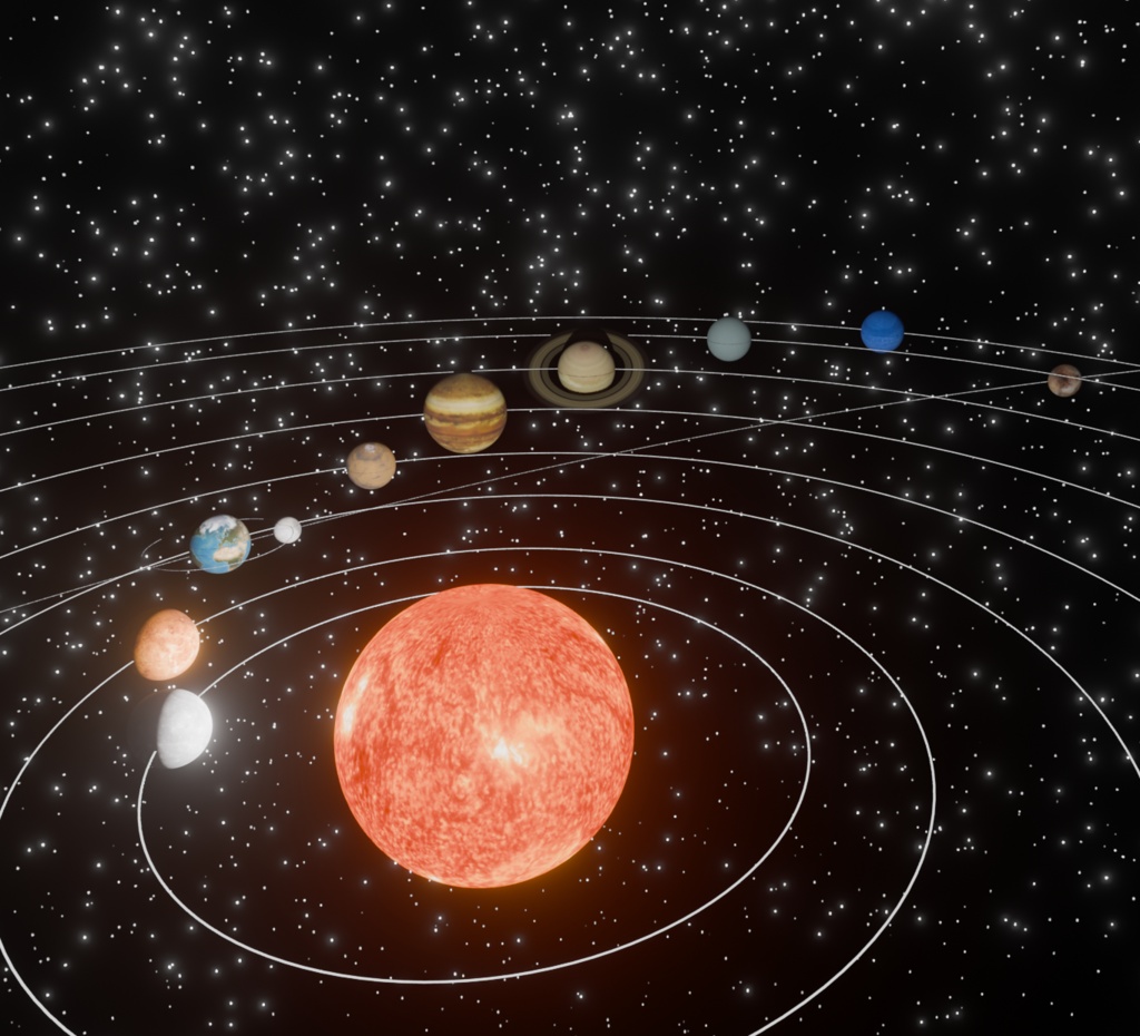 太陽系の惑星3D【Blender/FBX/Clip】