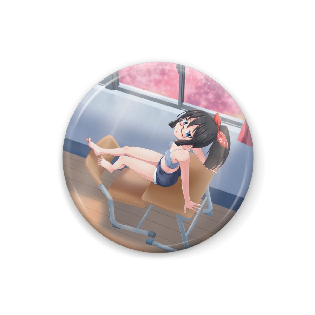 暇劇、柊りん(私服:缶バッジ)