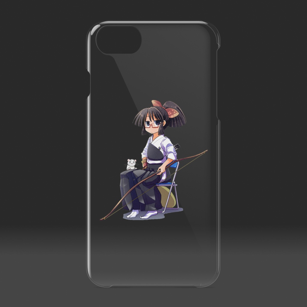 暇劇、柊りん(弓道着C:クリアiPhoneケース)