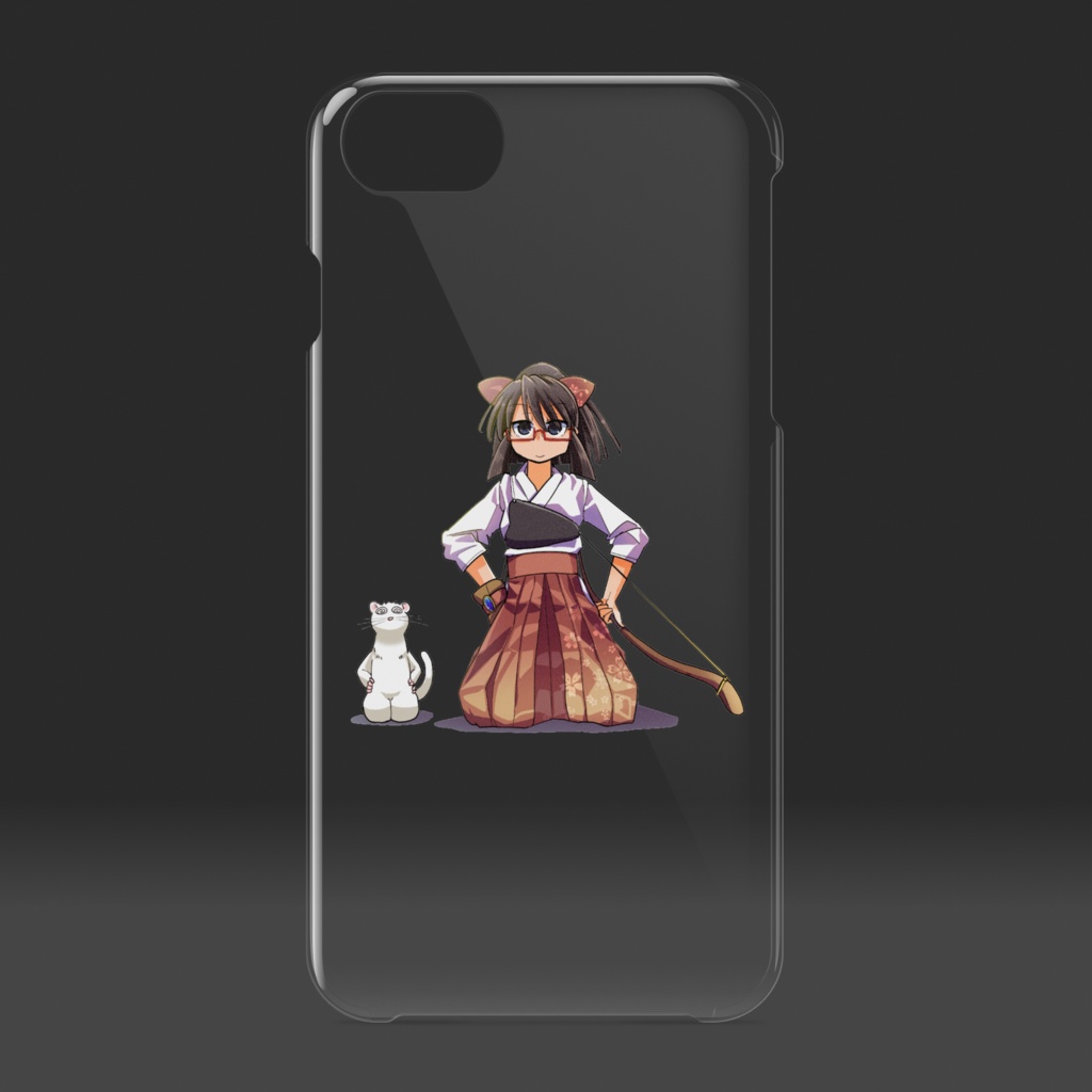 暇劇、柊りん(弓道着B:クリアiPhoneケース)