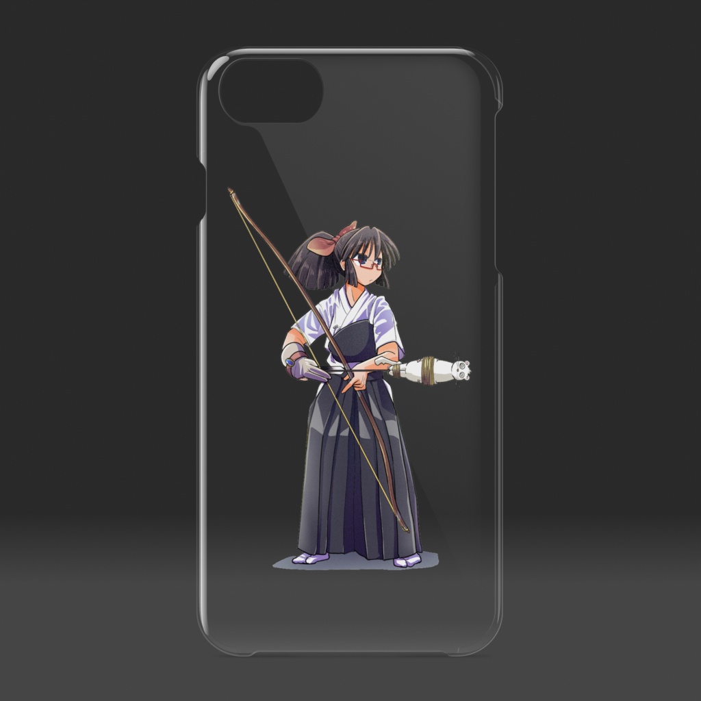 暇劇、柊りん(弓道着A:クリアiPhoneケース)