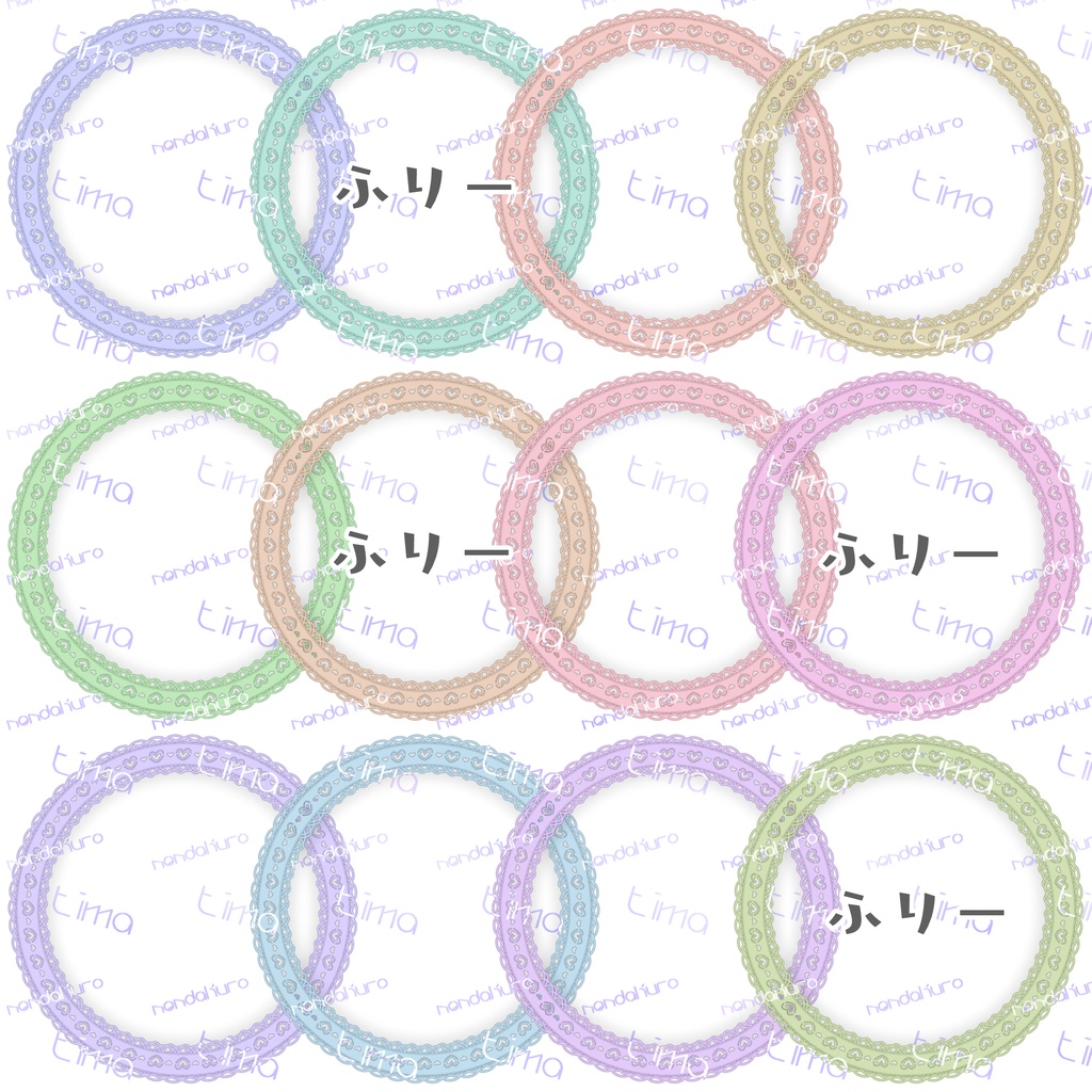 ハートの切り絵風アイコンリング