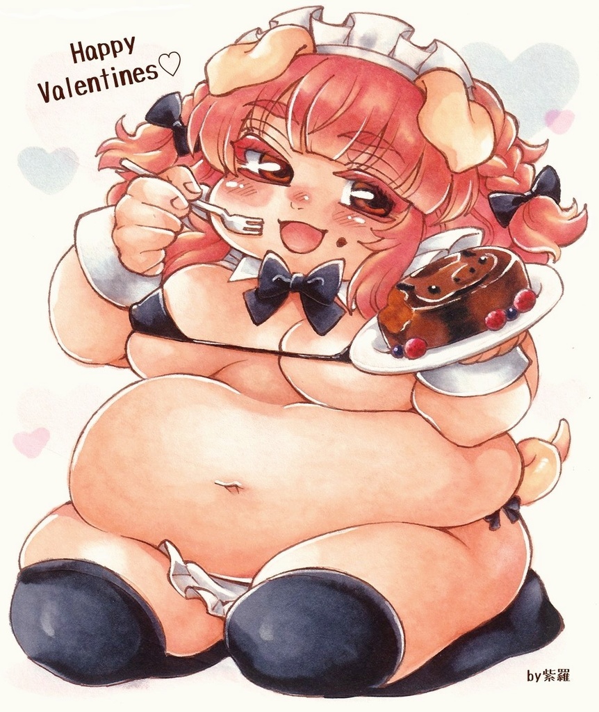 【創作】豚耳看板娘色紙【原画一点もの】