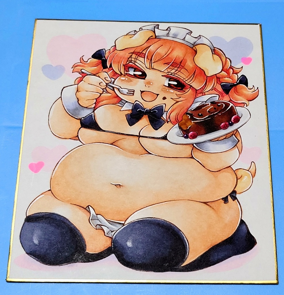 【創作】豚耳看板娘色紙【原画一点もの】