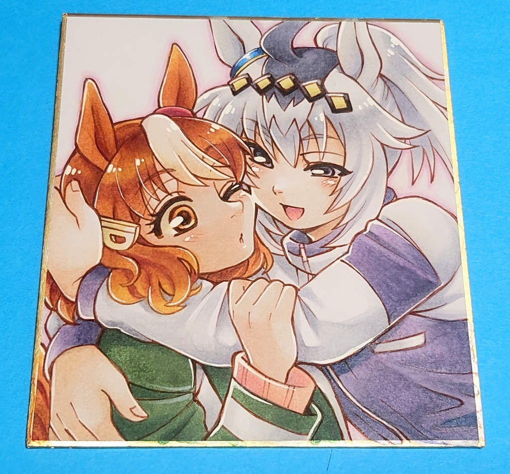 【ウマ娘】オグリキャップ＆ベルノライト色紙【原画1点もの】