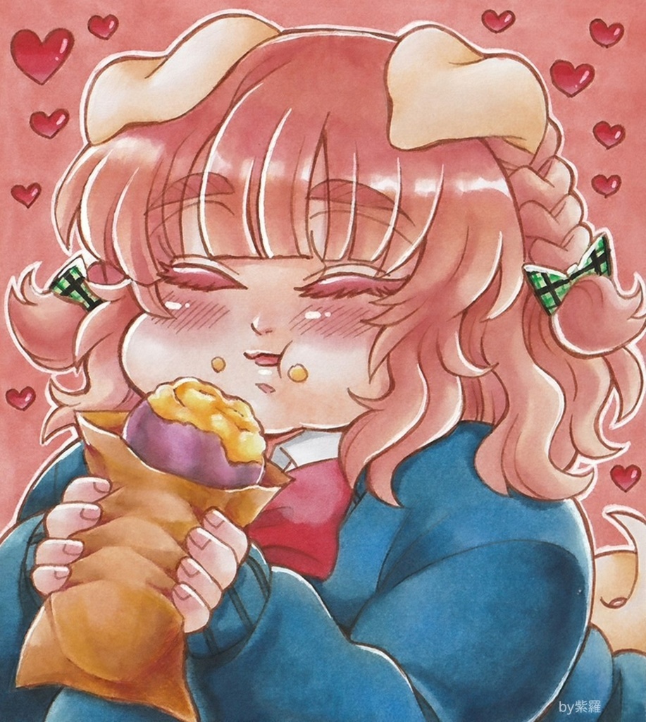 【創作】豚耳看板娘色紙【原画一点もの】