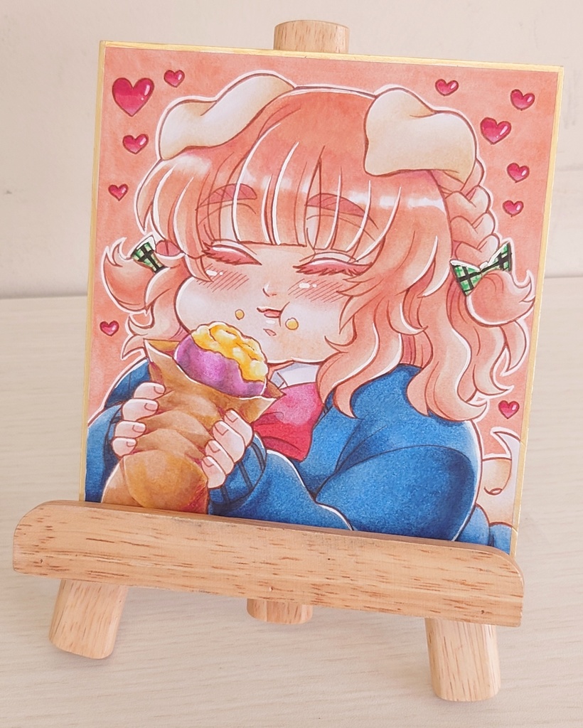 【創作】豚耳看板娘色紙【原画一点もの】