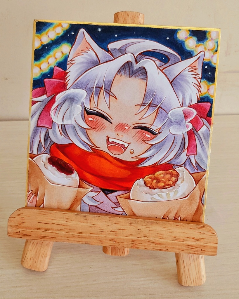 【創作】猫耳看板娘色紙【原画一点もの】