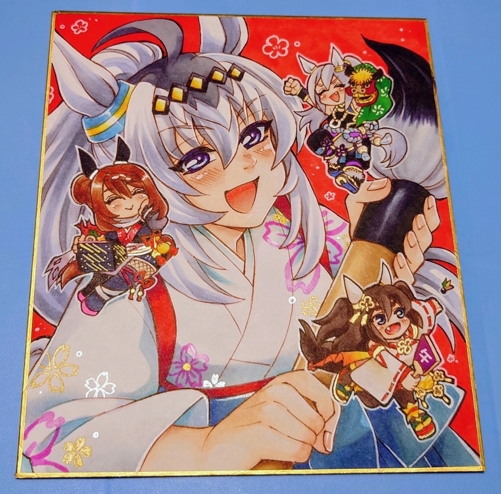 【ウマ娘】オグリキャップお正月色紙【原画1点もの】